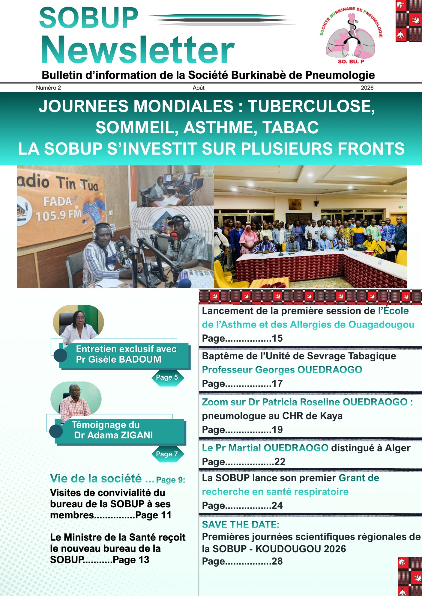 Newsletter SOBUP N°2 — Août 2026